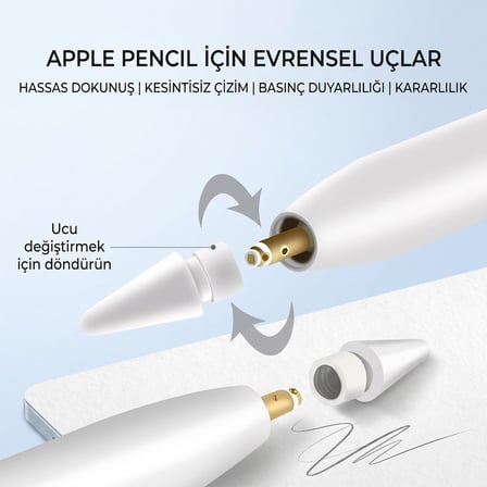 Caseonn Apple Pencil 2./1. Nesil Pencil Pro/USB-C için Yedek Kalem Ucu 1 Adet