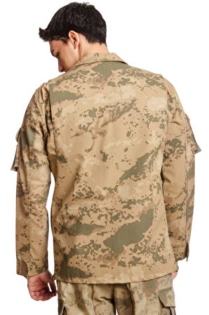 Jandarma col Kamuflaj Renkli Uzun Kollu Cepli Taktik Gomlek Long Sleeve Camouflage