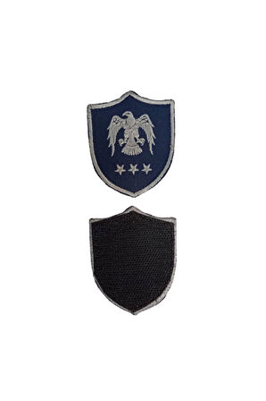 Hava Kuvvetleri Yuzbasi Lacivert Zemin Kartal Nakisli Mini Polar Arma Rutbesi