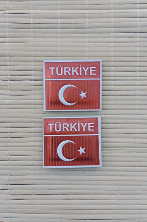 kirmizi ayyildiz bayrakli turkiye yazili kirmizi zemin tpu 3d termoplastik dikdortgen arma pec patch