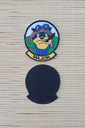 major yazili siluetli nakis islemeli arma pec patch