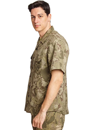 Kara Kuvvetleri Yeni Kamuflaj Renkli Kisa Kollu Taktik Gomlek Short Sleeve Camouflage