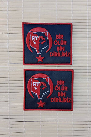 bir olur bin diriliriz kirmizi nakis islemeli arma pec patch