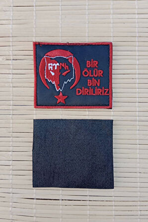 bir olur bin diriliriz kirmizi nakis islemeli arma pec patch