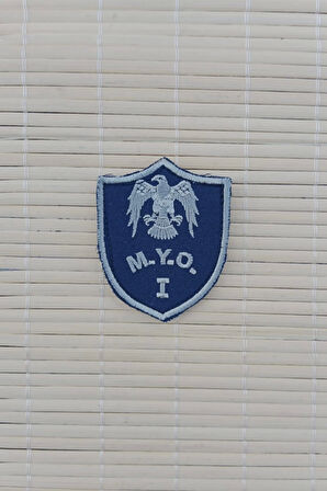 Hava Kuvvetleri Meslek Yuksek Okulu MYO 1 Lacivert Zemin Kartal Nakisli Mini Polar Rutbe Arma