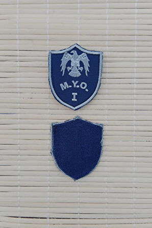 Hava Kuvvetleri Meslek Yuksek Okulu MYO 1 Lacivert Zemin Kartal Nakisli Mini Polar Rutbe Arma