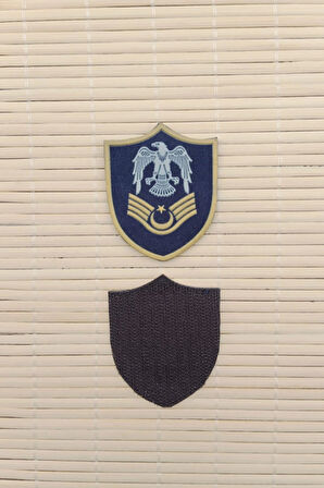 Hava Kuvvetleri Astsubay Ustcavus Lacivert Zemin Kartal Nakisli Plastik Mini Yelek Rutbesi