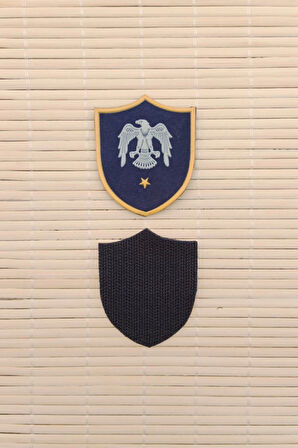 Hava Kuvvetleri Subay Tegmen Lacivert Zemin Kartal Nakisli Plastik Mini Yelek Rutbe