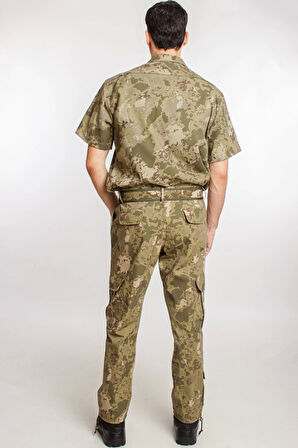 Kara Kuvvetleri Yeni Kamuflaj Renkli Kargo Cepli Taktik Pantolon Kisa Kollu Taktik Gomlek Alt ust Takim Short Sleeve Camouflage