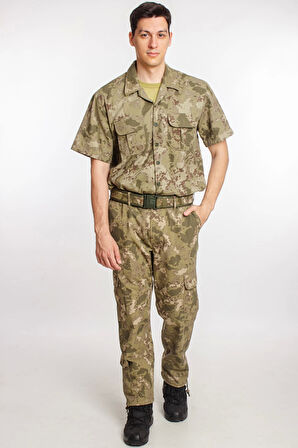 Kara Kuvvetleri Yeni Kamuflaj Renkli Kargo Cepli Taktik Pantolon Kisa Kollu Taktik Gomlek Alt ust Takim Short Sleeve Camouflage