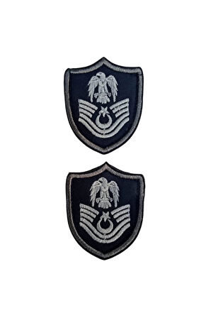 Hava Kuvvetleri Astsubay Kidemli Ustcavus Lacivert Zemin Kartal Nakisli Mini Polar Rutbesi