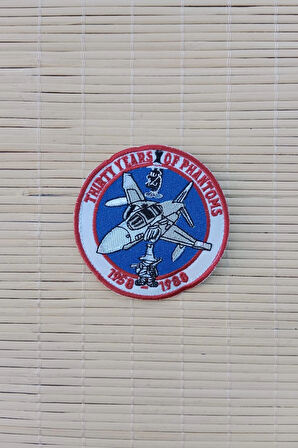 thirty years of phantoms 1958 1988 yazili nakis islemeli ucak logolu arma pec patch