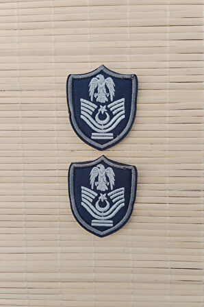 Hava Kuvvetleri Astsubay Kidemli Bascavus Lacivert Zemin Kartal Nakisli Mini Polar Rutbesi