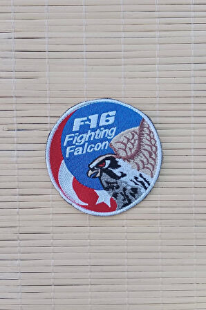 f 16 fighting falcon yazili sahin logolu nakis islemeli ayyildiz bayrakli arma pec patch