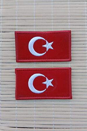 kirmizi kadife zemin ayyildiz nakis islemeli patch arma pec