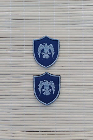 Hava Kuvvetleri Lacivert Zemin Kartal Nakisli Mini Polar Er Rutbe Armasi