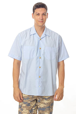 hava kuvvetleri astsubay ve uzman cavus kisa kollu safari mavi gomlek