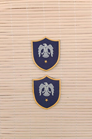 Hava Kuvvetleri Subay Tegmen Lacivert Zemin Kartal Nakisli Plastik Mini Yelek Rutbesi