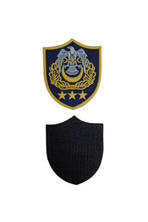 Hava Kuvvetleri Subay Albay Lacivert Zemin Kartal Nakisli Sirmali Mini Plastik Yelek Rutbesi