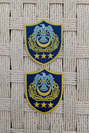 Hava Kuvvetleri Subay Albay Lacivert Zemin Kartal Nakisli Sirmali Mini Plastik Yelek Rutbesi