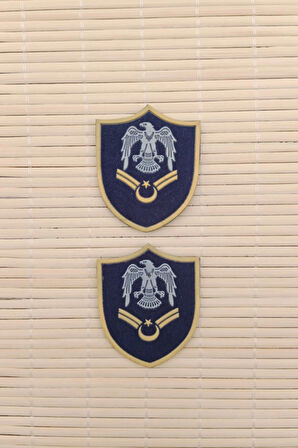 Hava Kuvvetleri Astsubay Cavus Lacivert Zemin Kartal Nakisli Plastik Mini Yelek Rutbesi