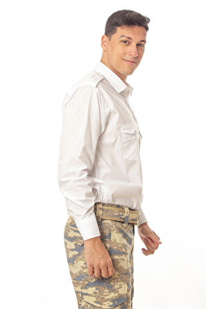 Ozel Guvenlik Beyaz renkli uzun kollu gomlek