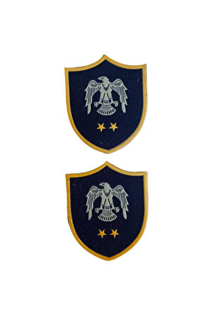 Hava Kuvvetleri Subay Ustegmen Lacivert Zemin Kartal Nakisli Plastik Mini Yelek Rutbesi