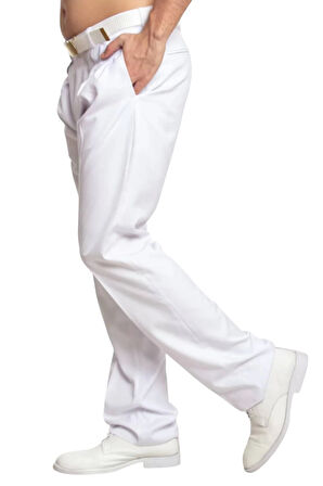 Deniz Kuvvetleri Deniz Lisesi ve Fakultesi Beyaz Renkli Yazlik Kaliteli Pamuklu Kumas Kaptan Pantolon