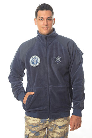 hava kuvvetleri uzun kollu lacivert renkli ozel tasarim tam fermuarli bato yaka soguk gecirmez havaci polar