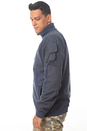 hava kuvvetleri uzun kollu lacivert renkli ozel tasarim tam fermuarli bato yaka soguk gecirmez havaci polar