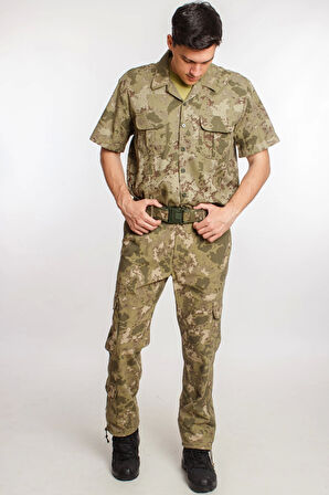 Kara Kuvvetleri Yeni Kamuflaj Renkli Kargo Cepli Taktik Pantolon Kisa Kollu Taktik Gomlek Alt ust Takim Short Sleeve Camouflage
