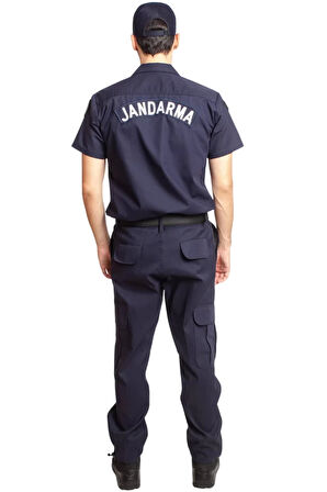 Jandarma Asayis Subay Lacivert Renkli Kisa Kollu Rengi solmayan Gomlek ve Kargo Cepli Taktik Pantolon Alt Ust Takim