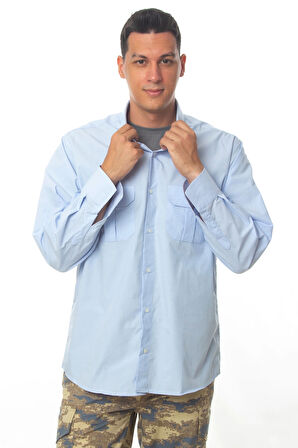 hava kuvvetleri mavi renkli astsubay ve uzman cavus uzun kollu harici gomlek