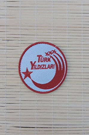 beyaz zemin kirmizi nakis islemeli turk yildizlari arma pec patch