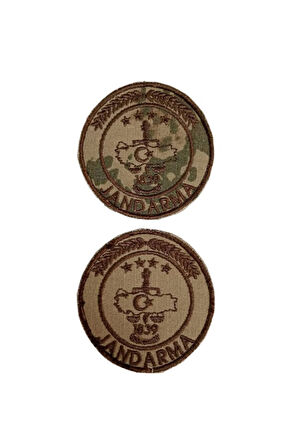Jandarma 1839 Kamuflaj Renkli Yuvarlak Nakis islemeli Gogus Arma Bez Brovesi