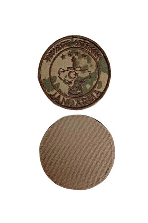 Jandarma 1839 Kamuflaj Renkli Yuvarlak Nakis islemeli Gogus Arma Bez Brovesi