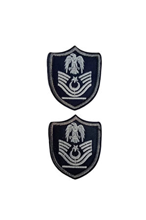 Hava Kuvvetleri Astsubay Bascavus Lacivert Zemin Kartal Nakisli Mini Polar Rutbesi