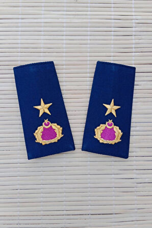 Hava Kuvvetleri Dahili Lacivert Renkli Binbasi Omuzluk Apolet Karargah Rutbe