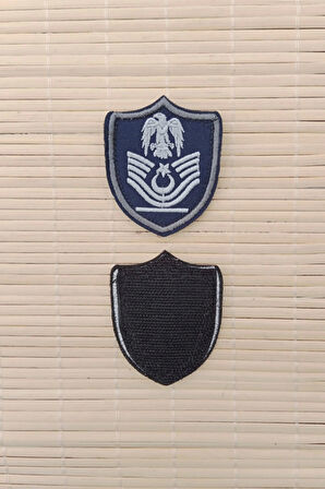 Hava Kuvvetleri Astsubay Bascavus Lacivert Zemin Kartal Nakisli Mini Polar Rutbe