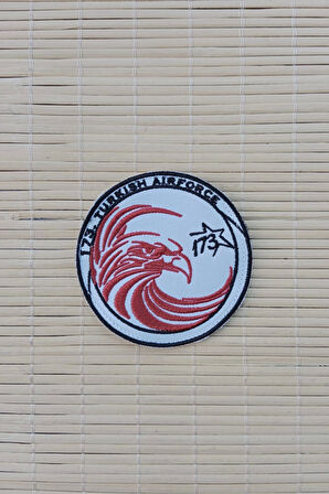 173. turkish airforce yazili kartal logolu fermateks dokuma nakis islemeli arma patch pec