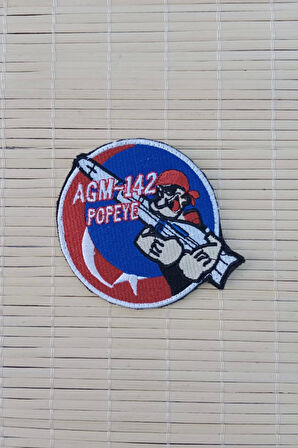 kirmizi zemin nakis islemeli agm 142 popeye arma pec patch