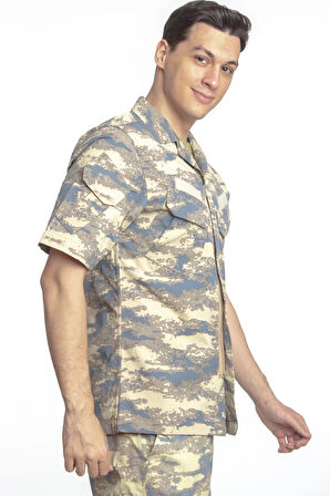 Hava Kuvvetleri Yeni Kamuflaj Renkli Kisa Kollu Orjinal Taktik Askeri Gomlek Short Sleeve Camouflage