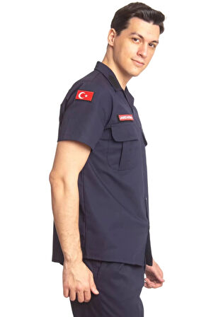 Jandarma Asayis Kisa Kollu Lacivert Renkli Rengi Solmayan Orjinal Taktik Gomlek