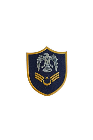 Hava Kuvvetleri Astsubay Kidemlicavus Lacivert Zemin Kartal Nakisli Plastik Mini Yelek Rutbe