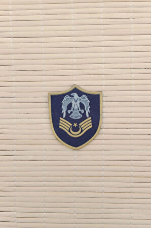 Hava Kuvvetleri Astsubay Ustcavus Lacivert Zemin Kartal Nakisli Plastik Mini Yelek Rutbe