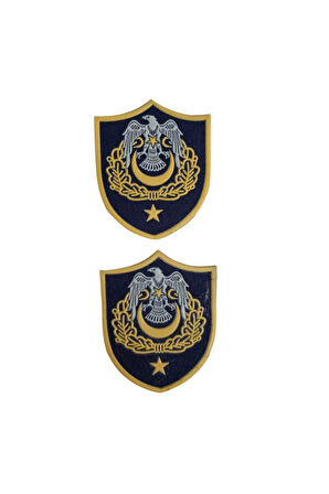 Hava Kuvvetleri Subay Binbasi Lacivert Zemin Kartal Nakisli Sirmali Mini Plastik Yelek Rutbesi