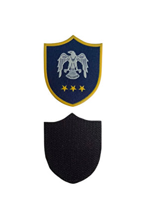 Hava Kuvvetleri Subay Yuzbasi Lacivert Zemin Kartal Nakisli Plastik Mini Yelek Rutbesi