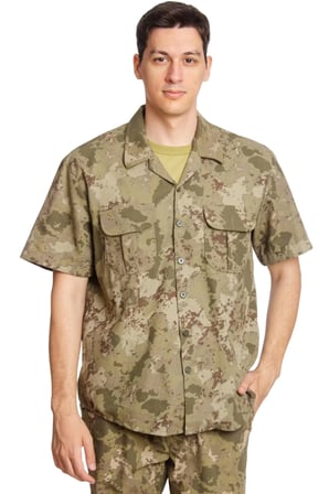 Kara Kuvvetleri Yeni Kamuflaj Renkli Kisa Kollu Taktik Gomlek Short Sleeve Camouflage