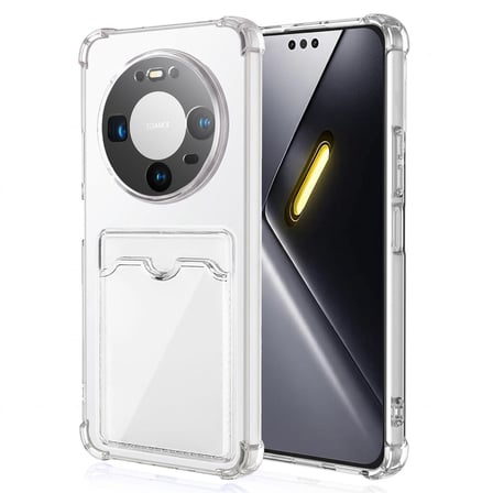CaseOnn Huawei Mate 80 Pro Kılıf Airbag Kristal Kartlık Bölmeli Silikon Kapak Şeffaf