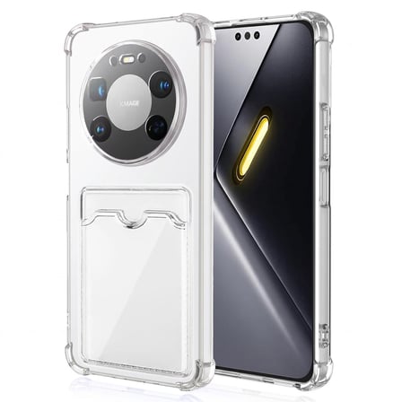 CaseOnn Huawei Mate 80 Pro Max Kılıf Airbag Kristal Kartlık Bölmeli Silikon Kapak Şeffaf